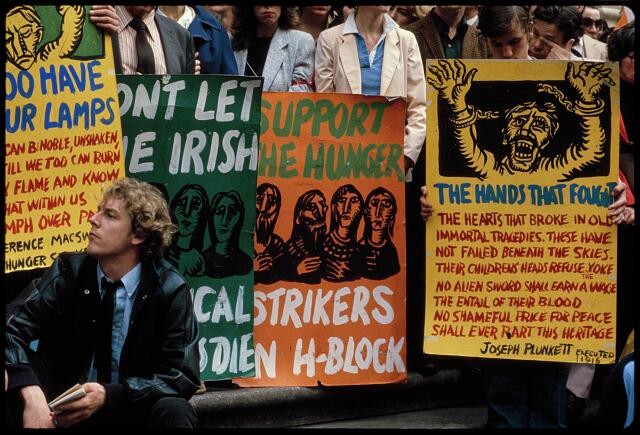 Photo:New York City NYC 1981 Irish Demonstration Protest Signs