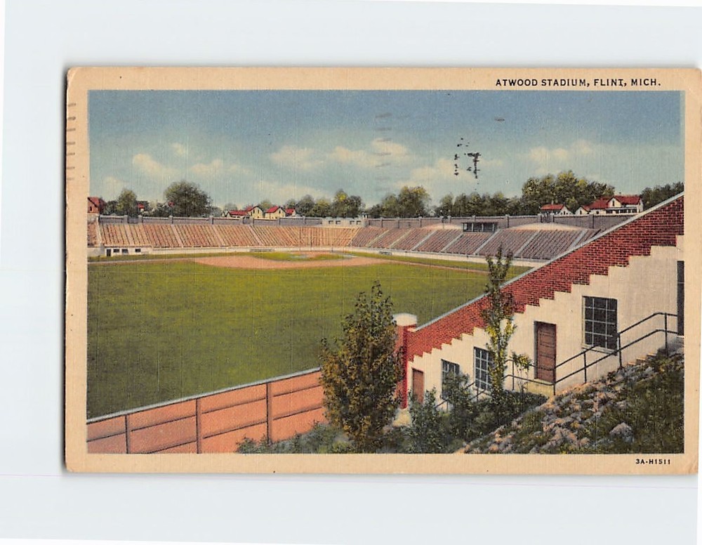 Postcard Atwood Stadium Flint Michigan USA