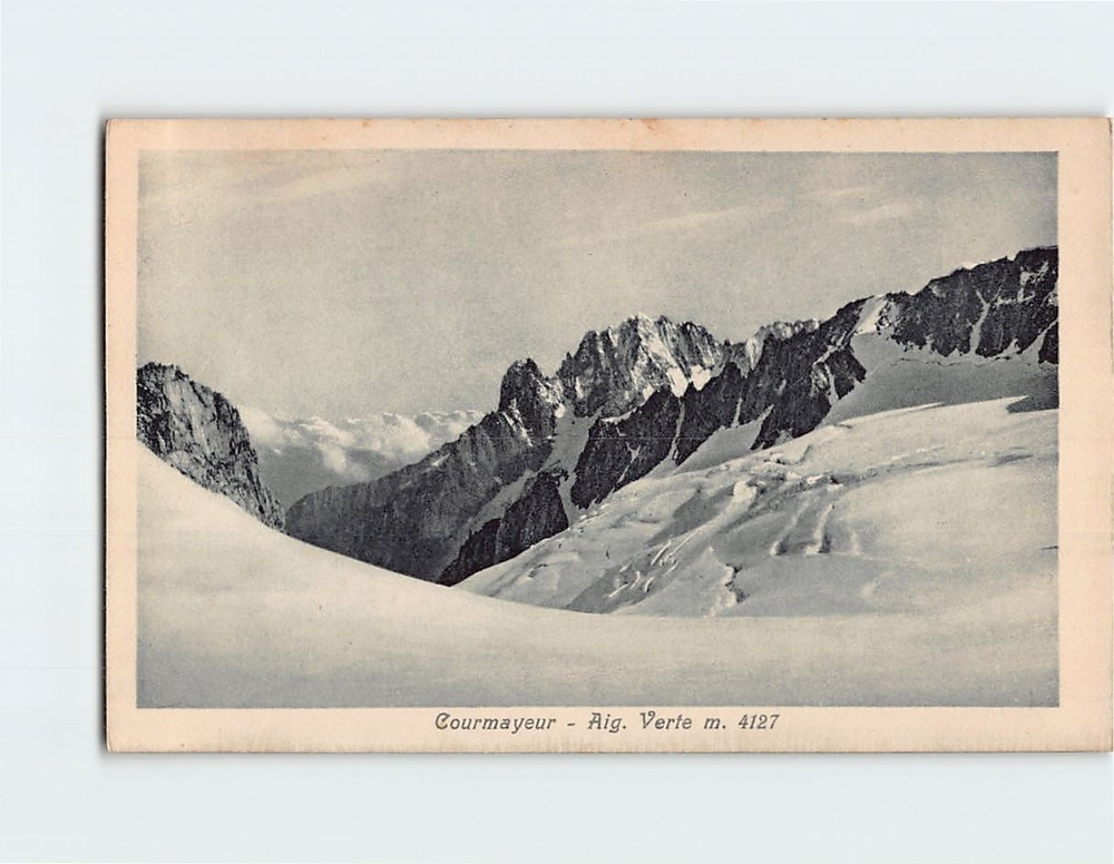 Postcard Aig. Verte Courmayeur Italy