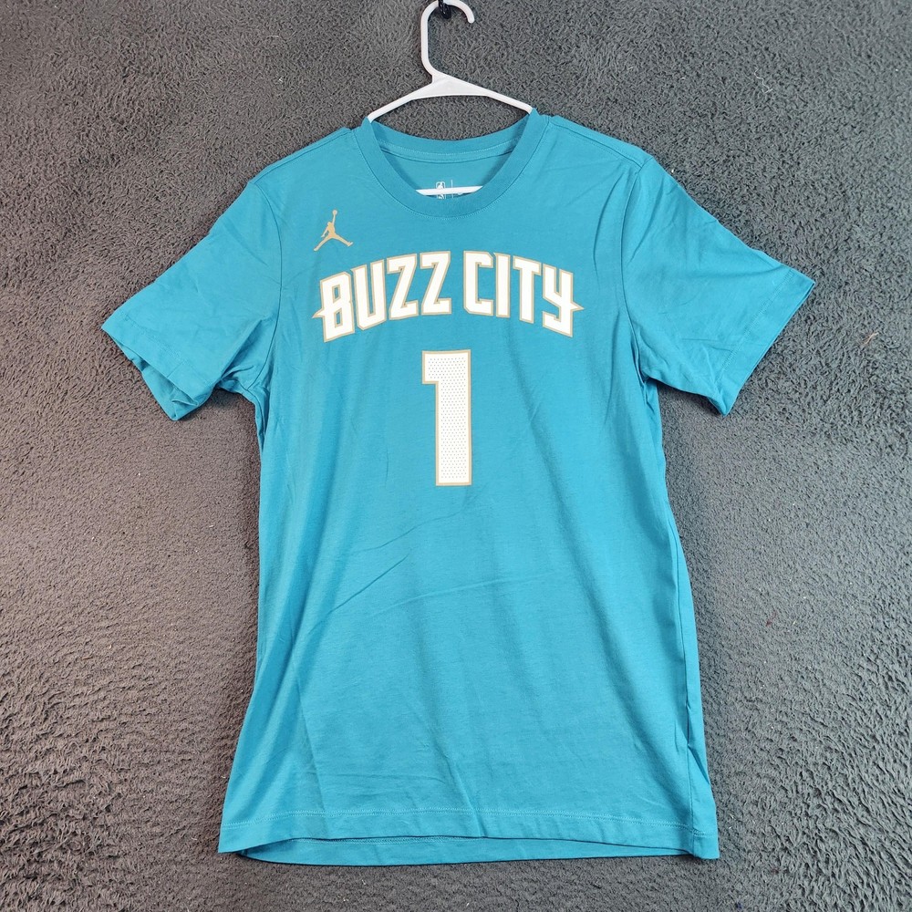 Charlotte Hornets Shirt Mens Small Blue NBA Basketball LaMelo Ball Nike Tee