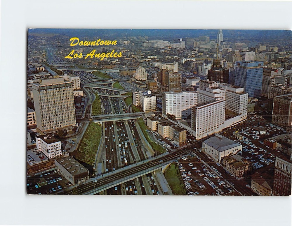 Postcard Aerial View Downtown Los Angeles California USA