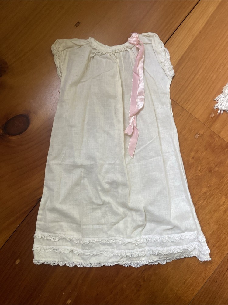 Vintage White Nightgown 18-inch Doll American Girl Pajamas