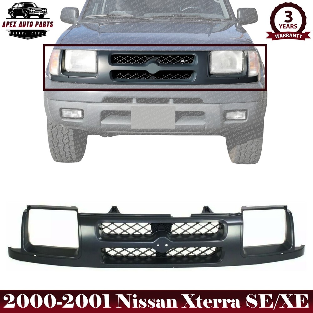 Grille Assembly Painted Dark Gray Shell&Insert For 2000-2001 Nissan Xterra SE XE