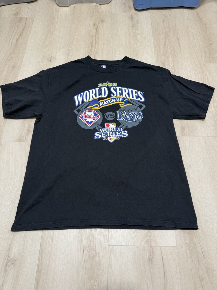 Vintage 2008 MLB World Series Championship T Shirt Black Men's Size XL