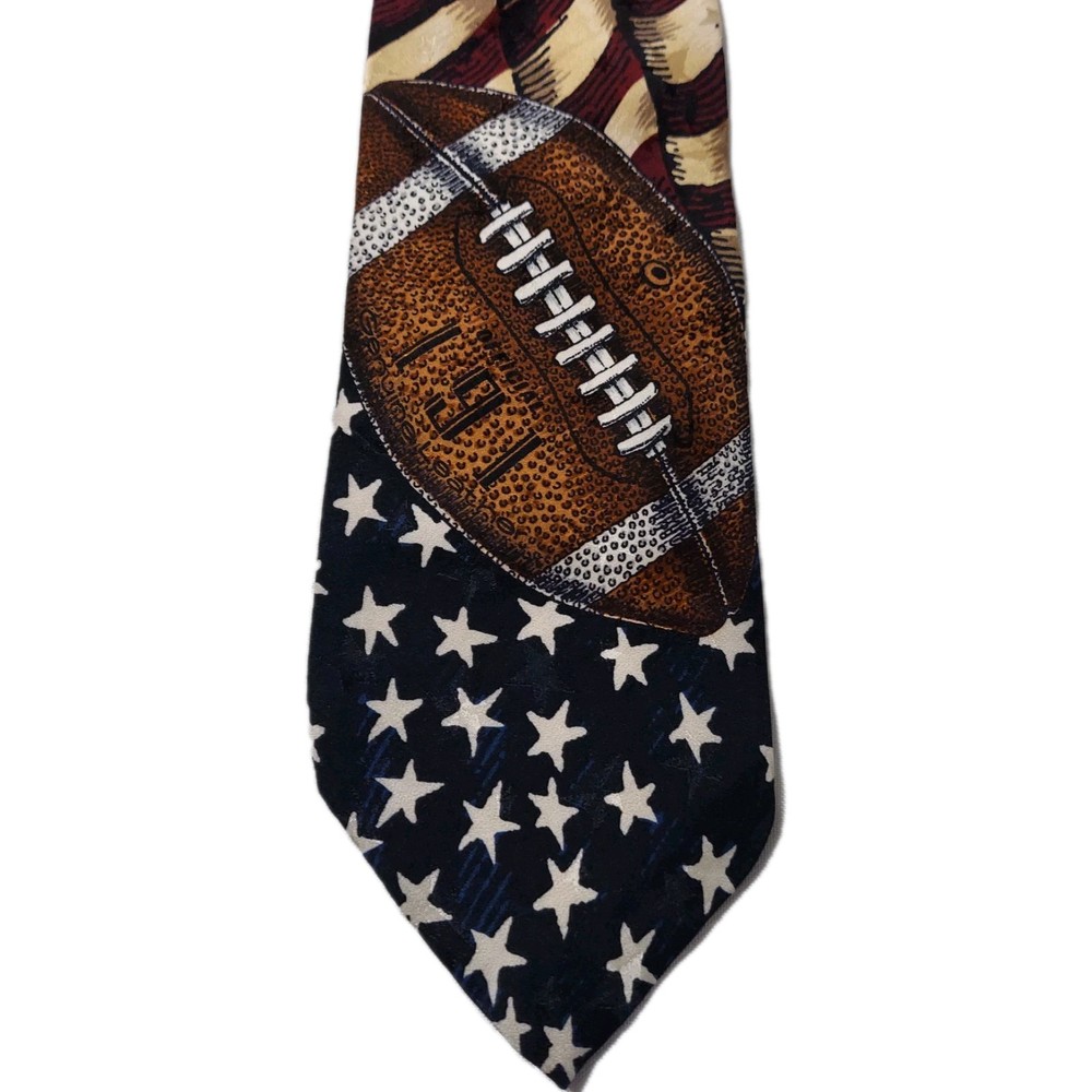 Tango Max Raab Football Tie Americana Series USA Flag Silk Neck Tie
