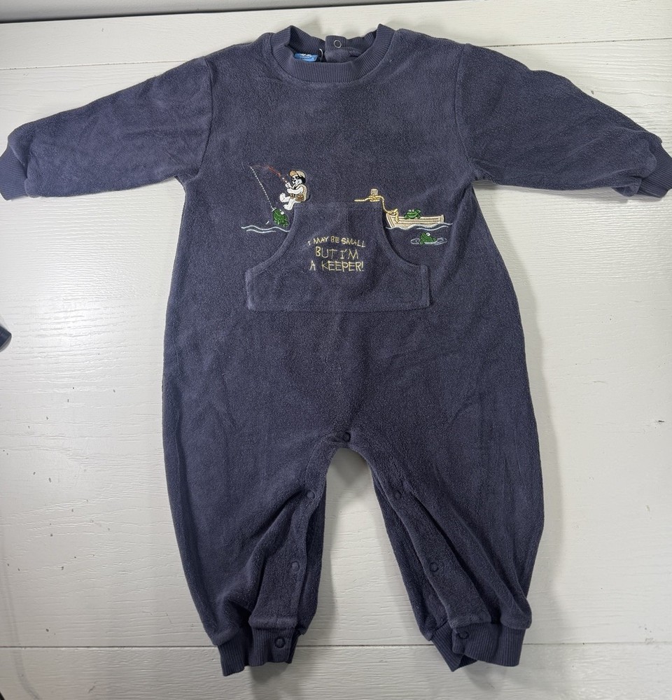 Little Big Dogs Vintage Baby Jumpsuit Romper 18-24M Embroidery One Piece Outfit