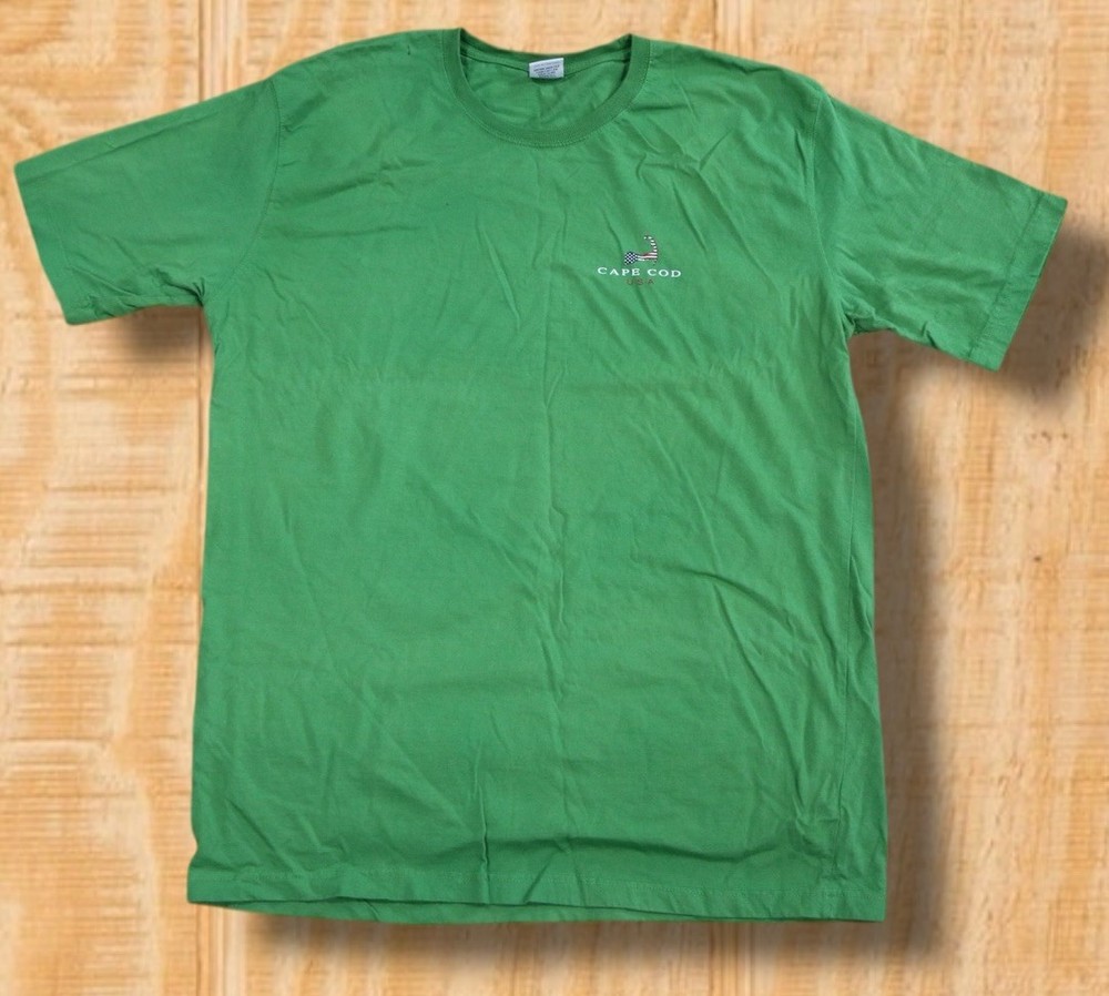 Cuffys of Cape Cod USA Mens XXL Green Crew Neck Cotton T-Shirt
