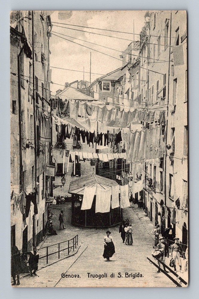 Italy- Genoa Saint Brigida Washhouses Postal Old Card View PC Vintage Postcard