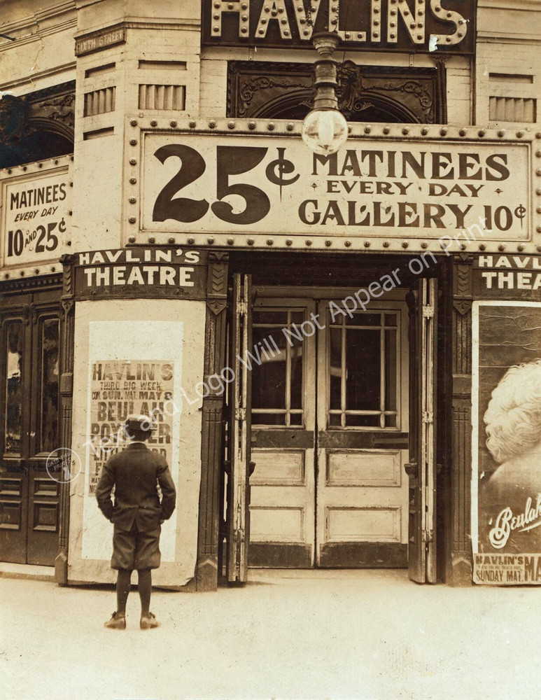 1910 Havlin's Theater, St. Louis, Missouri Vintage Old Photo 8.5
