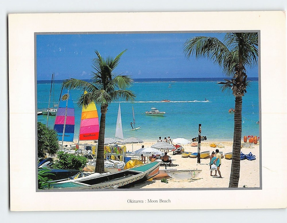 Postcard Moon Beach Maeganeku Japan