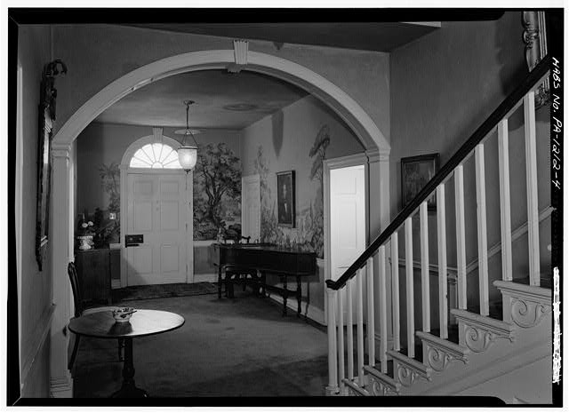 4. FIRST FLOOR, STAIR HALL LOOKING SOUTH - Rogers-Hoopes House, 1121 Fernhill
