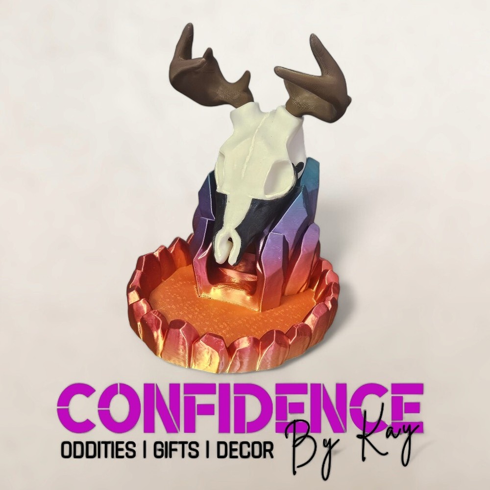 Deer Skull Dice Tower  - DND/RPG Tabletop Dice Tower: 3D Printed, Hand-Painted