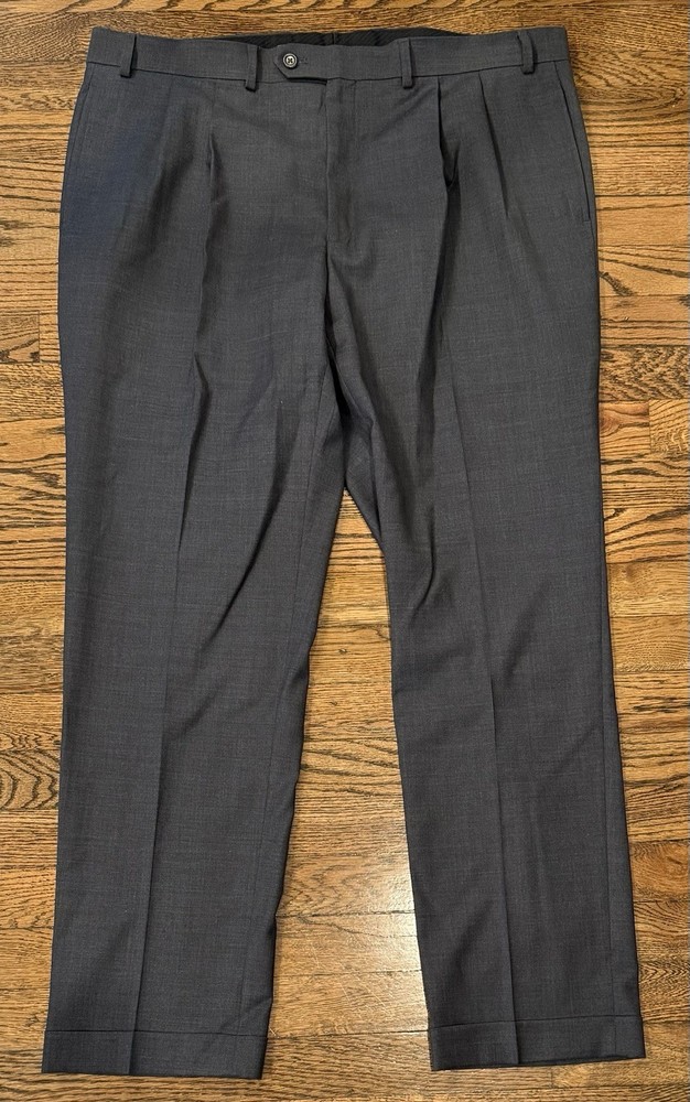 Lauren Ralph Lauren Stretch Comfort Wool Pleated Dress Pants Gray Men’s 41x32*