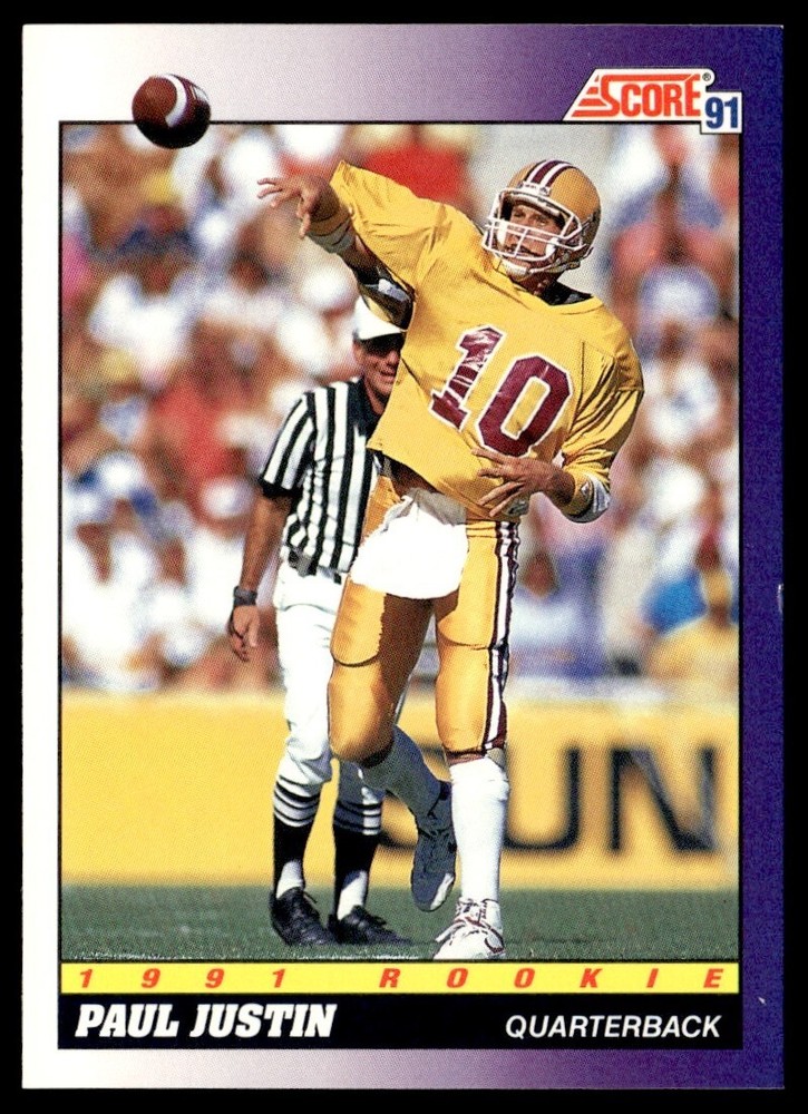 1991 Score Paul Justin Rookie Chicago Bears #566