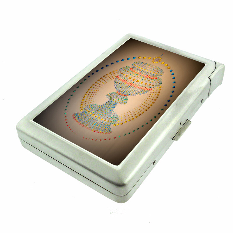 Abstract Art Em20 Cigarette Case with Built in Lighter Metal Wallet-image