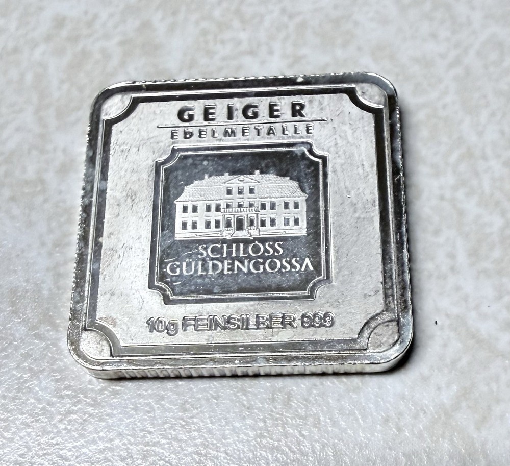 10 G Silver 9999 Find Silver Geiger Silver Geiger Edelmetalle Square (lot of 12)