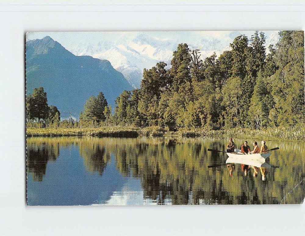 Postcard Lake Matheson Westland South Island New Zealand