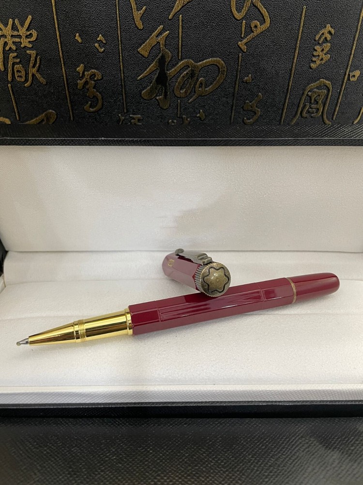 Deluxe Egypt-Series Deep Red-Gold Color 0.7mm Rollerball Pen No Box