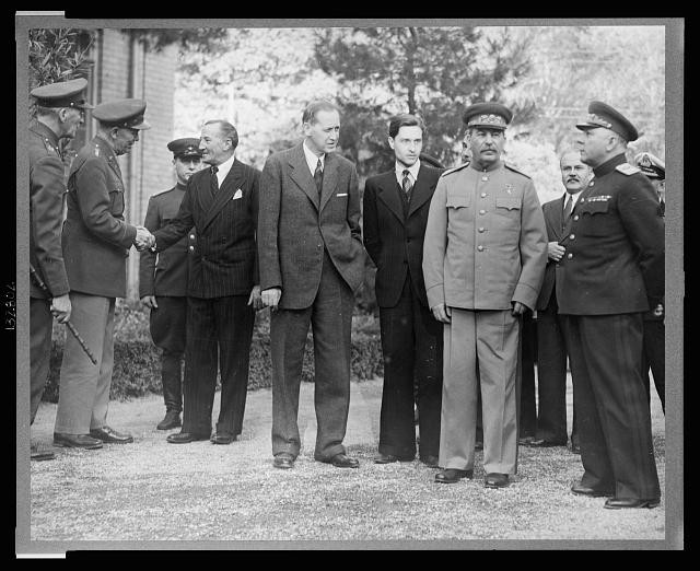 Photo:Teheran Iran 1943 Teheran Conference Stalin Marshall Hopkins Embassy