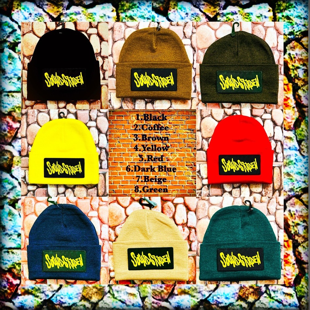 SOUNDGARDEN BLACK ( OTHER COLORS ) PATCHED BEANIE ➕ NECKLACE