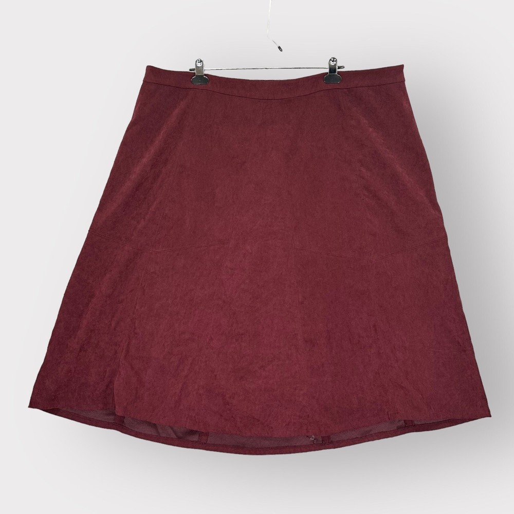 CJ Banks Midi Skirt Women 24W Maroon Red Side Zip Closure Stretch J86