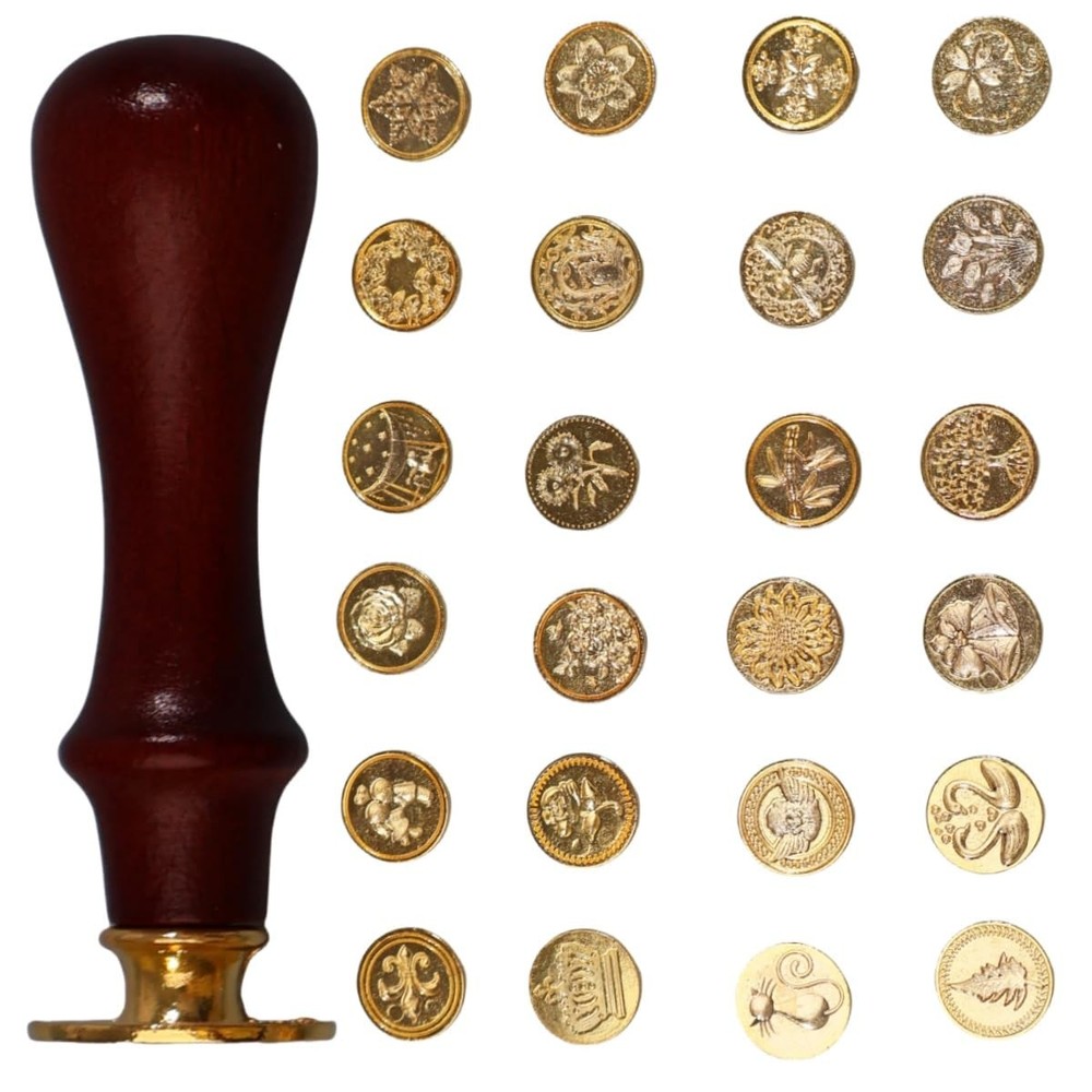 Wax Seal Stamp Kit, 24Pcs Wax Stamp Seal,Vintage Classic Sealing WaxStamp Head