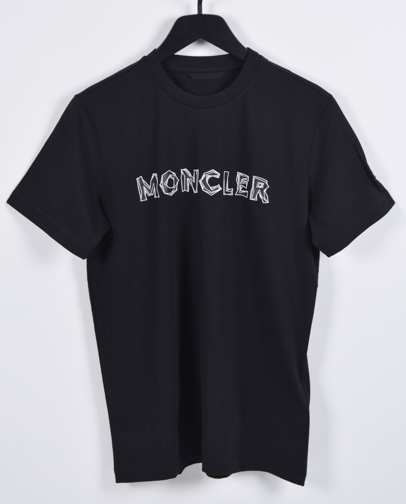 Men's Moncler Black Graphic Logo T-Shirt XXL Short Sleeve