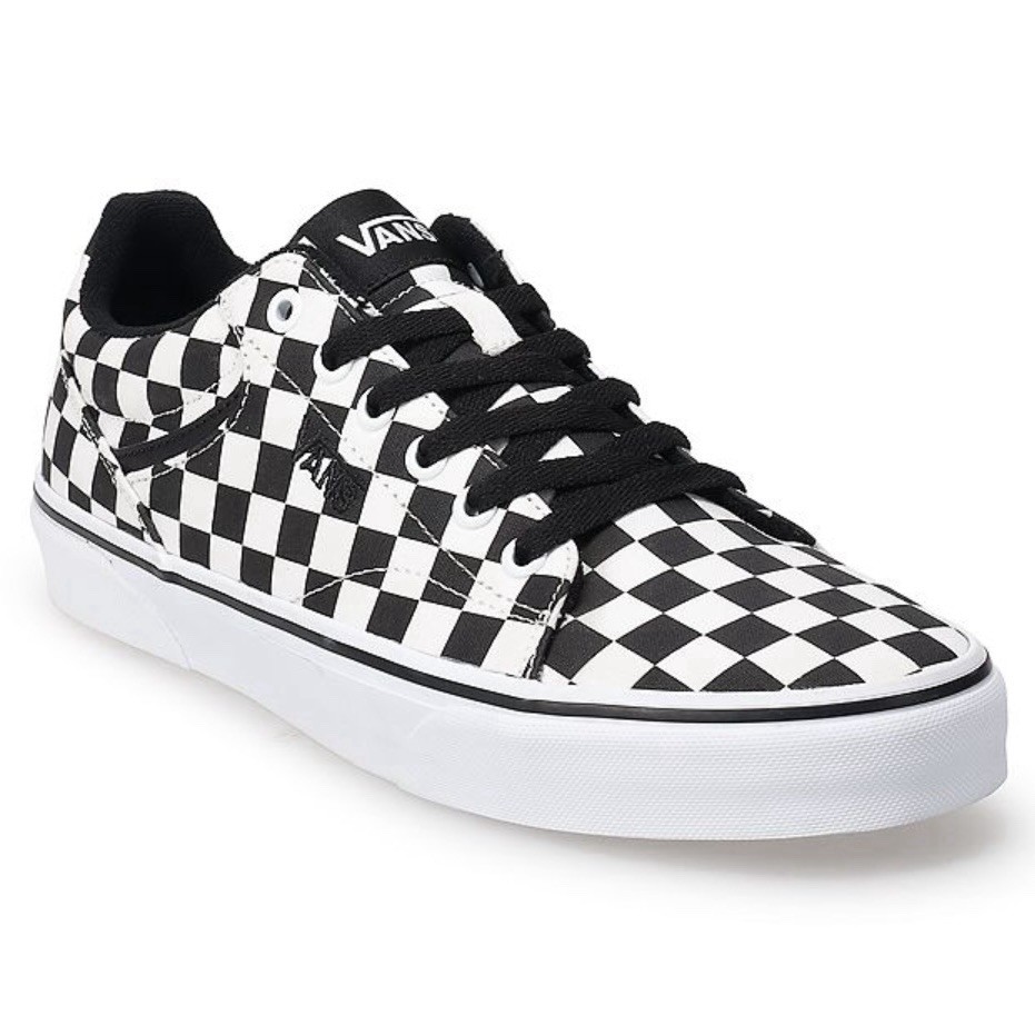 Vans Seldan Canvas Skate Shoe Checkerboard Black White VN000CT3BA2 Men Size 10.5