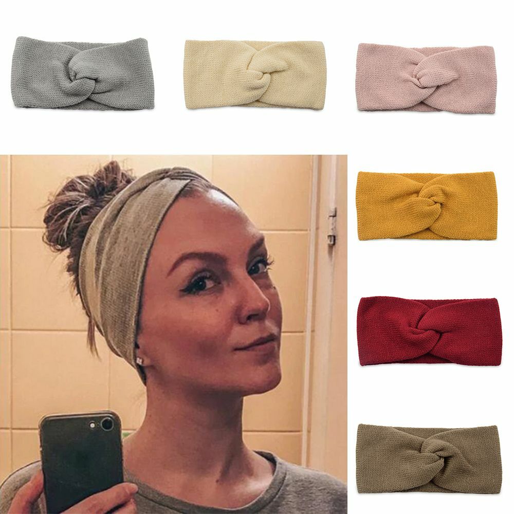 Elastic Cross Knot Knitted Turban Headband Hair Accessory for Women
