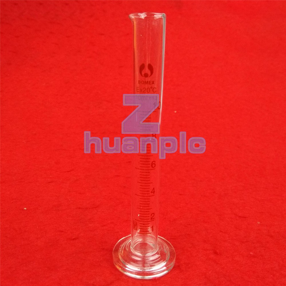 2pcs 10mL Borosilicate Glass Graduated Measuring Cylinders for Lab