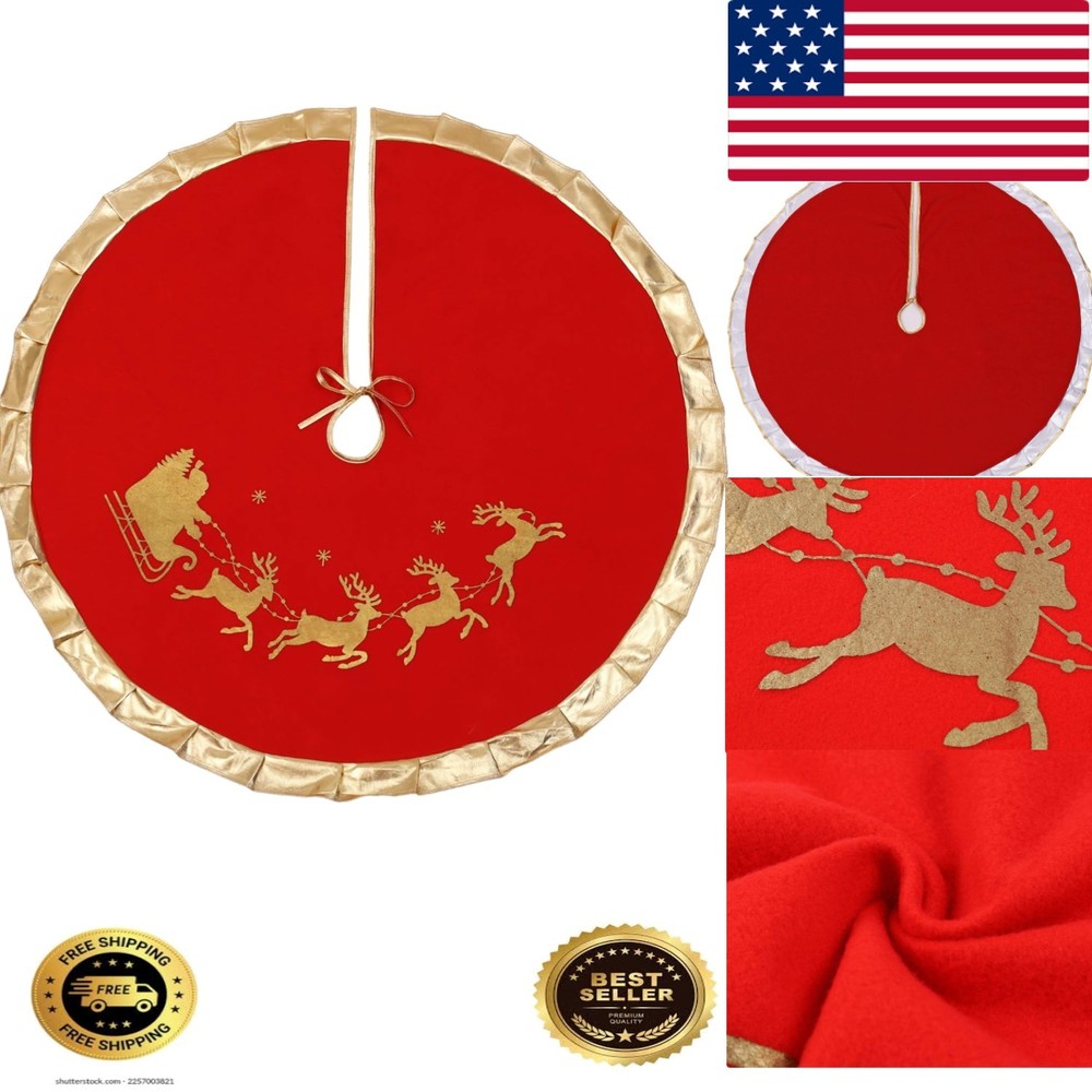 Christmas Tree Skirt with Gold Rim 36