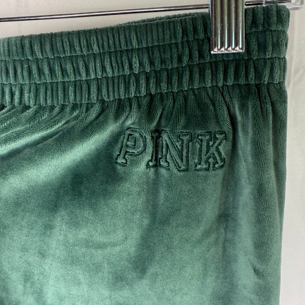 Victoria's Secret Pink Women's Velour Sweat Pants Size M Green Soft Jogger