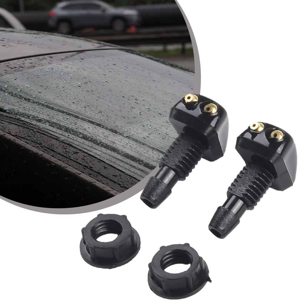 2 Pcs Car Dual Holes Windshield Washer Nozzle Wiper Water-Spray Jet Adjustable