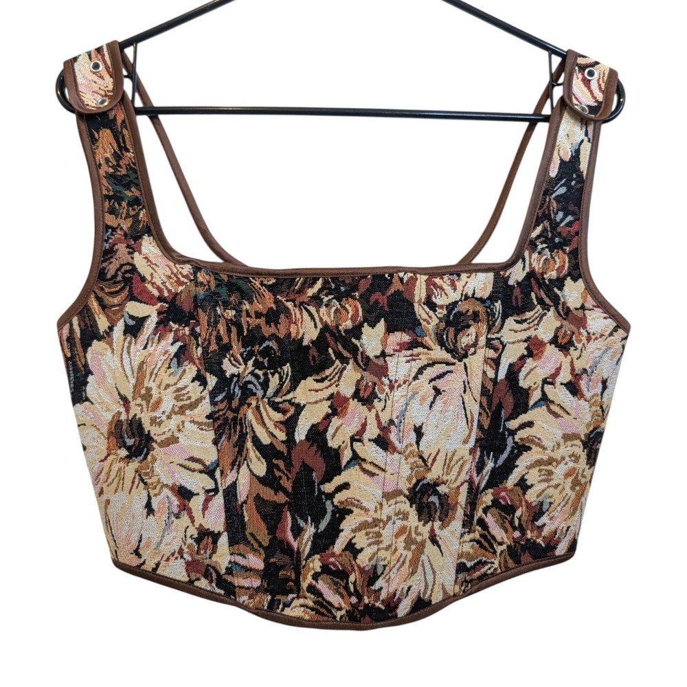 Windsor Tapestry Floral Corset Crop Top
