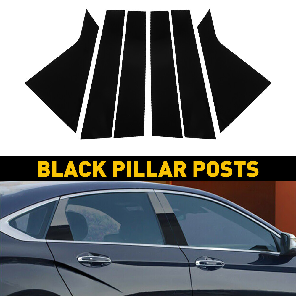 For 2014-2020 Body Impala Chevrolet Pillar Posts Window Door Trim Black 6Pcs
