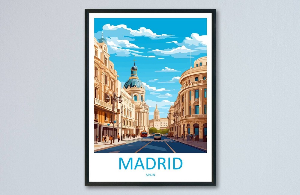 Madrid Travel Print Wall Art Madrid Wall Hanging Home Dcor Madrid Gift Art