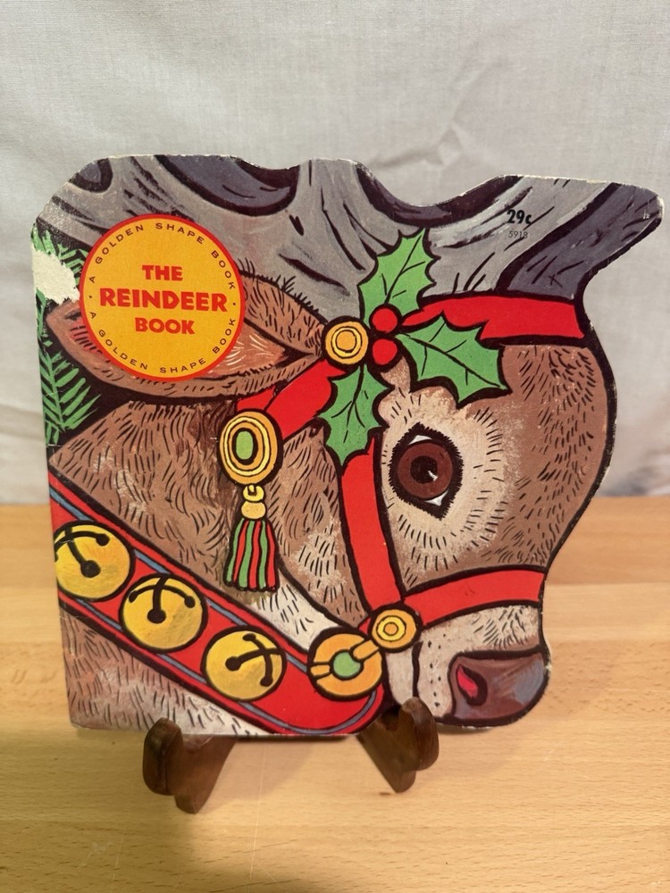 The Reindeer Book Vintage Golden Shape Christmas Book 1965 Kids Vtg Book