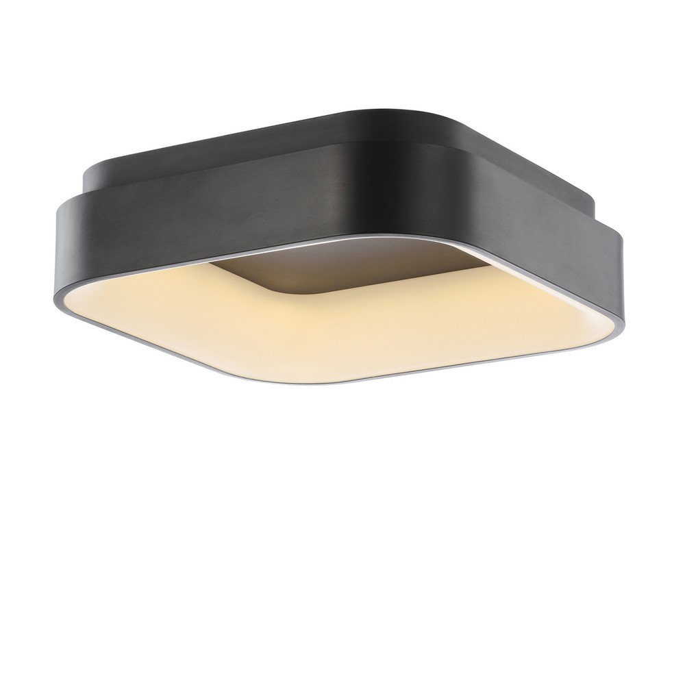 Jonathan Y JYL7207 Rafael 18W Black LED Square Flush Mount Light