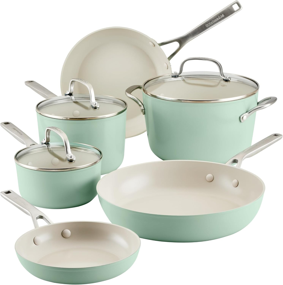 Kitchenaid Hard Anodized Ceramic Ceramic Nonstick Cookware Pots and Pans Set, 9