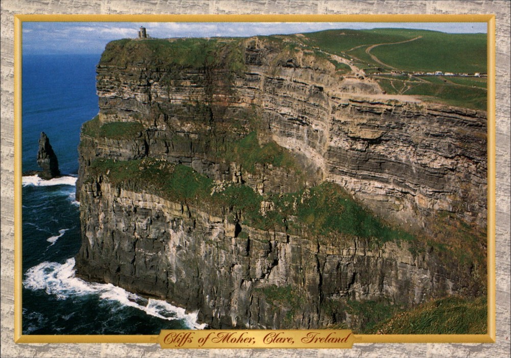 Ireland Clare Cliffs of Moher aerial view ~ postcard  sku765