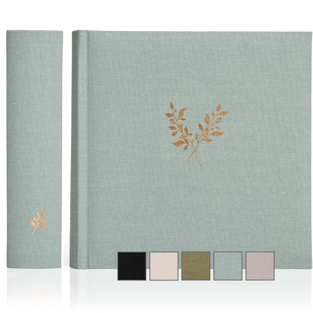 Elegant Linen Photo Album - 200 Acid-Free Pockets for 4x6 Pics - Perfect for ...-image
