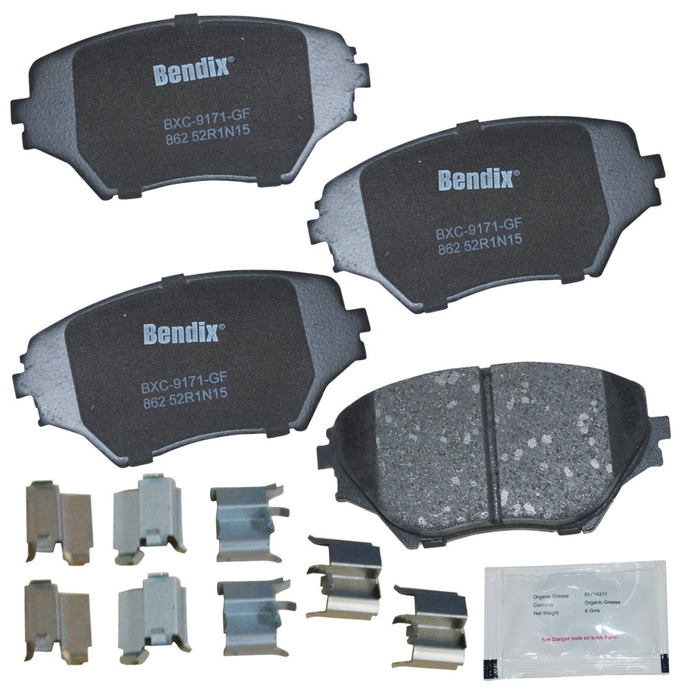 Bendix Priority1 CFC862 Ceramic Front Brake Pads for Toyota RAV4 Metallic