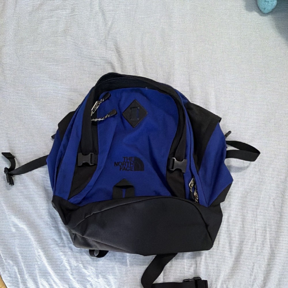 The North Face Blue Black Hiking Backpack Padded