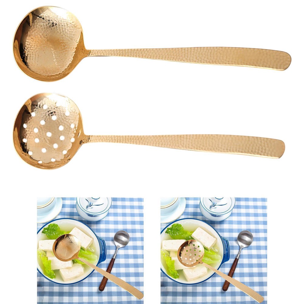 Hammered Copper Spoon Multipurpose Practical Cooking Utensils Easy to Clean