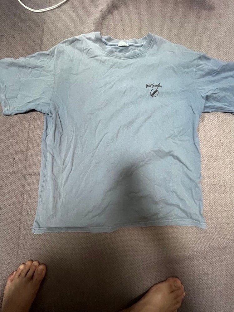 Mark Gonzales Blue T-Shirt L Graphic Print Crew Neck
