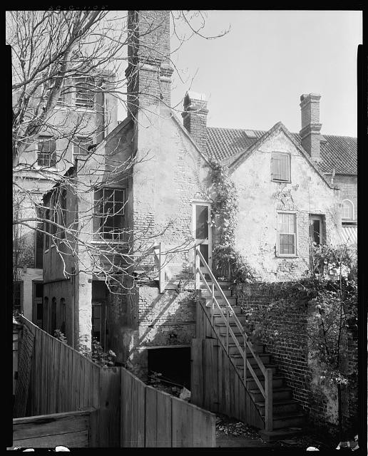 Charleston SC Legges House 1937 Brick Dwelling Chimneys Stairway Fence