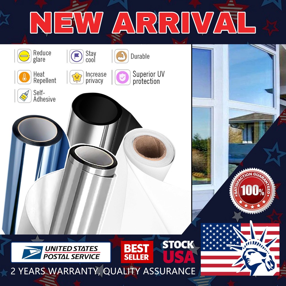 Resist 99% UV 5%/15%/20%VLT One Roll Black Window Tint Film For Windows Glass