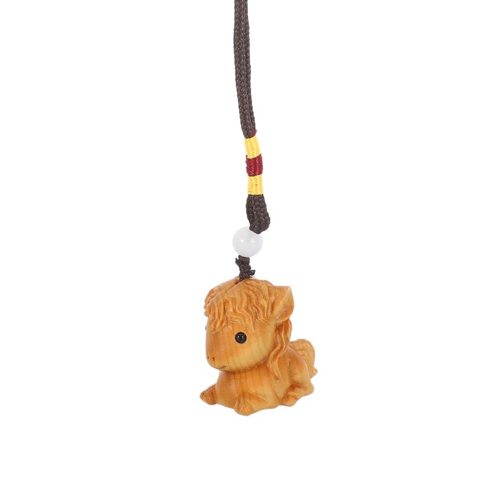Thuja Pendant Cute Animal Figurines Decor Chinese Zodiac Horse Mini