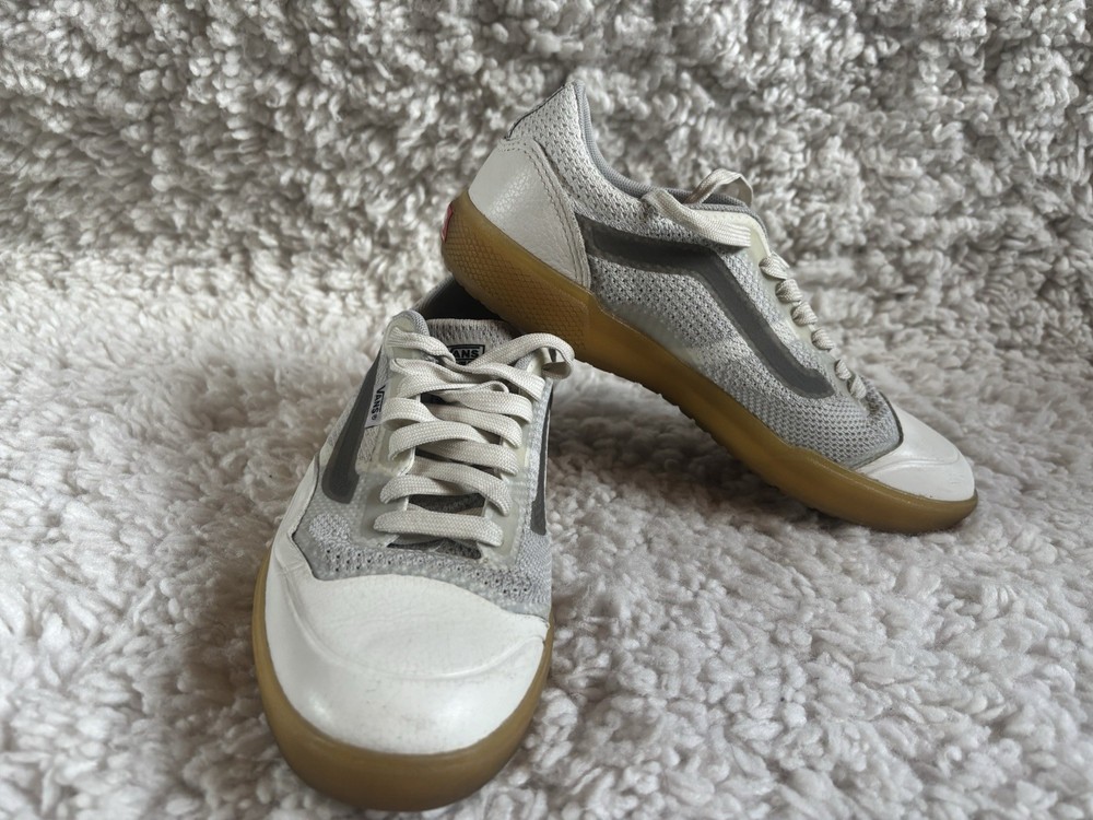 VANS Ultimate Off The Wall AVE  White Gray Gum Mesh Leather Skate Sneakers