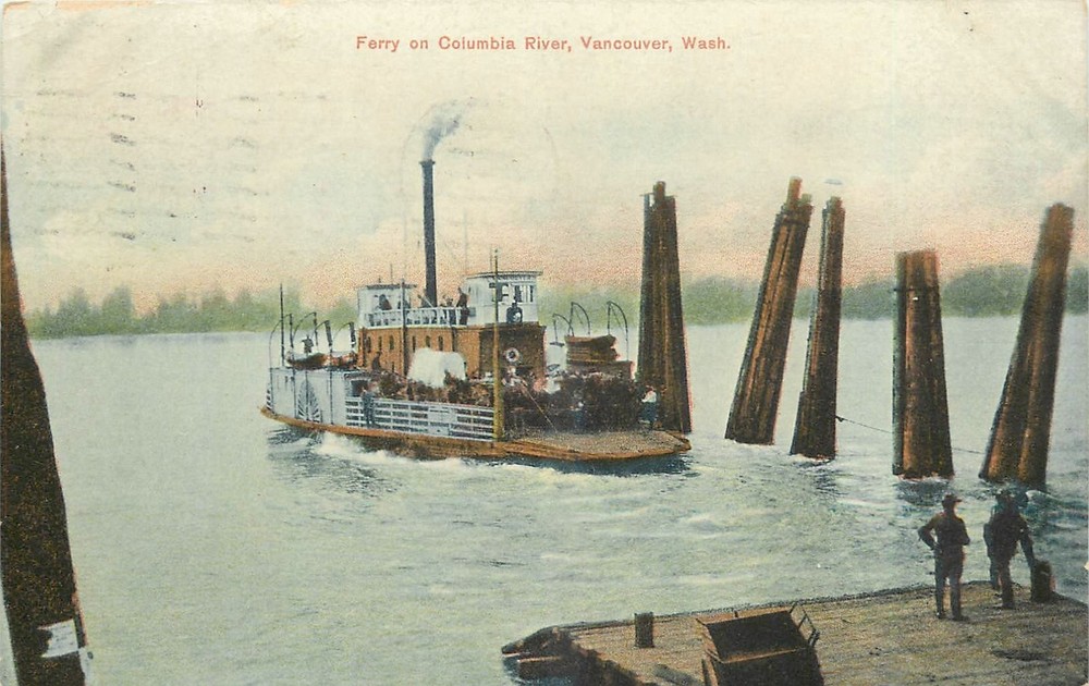 1909 Vancouver Washington Ferry Columbia River Waggoneer Postcard 26-3688